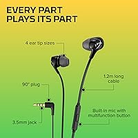 Vista 6 de HyperX Cloud Earbuds II – Controladores de 14mm, cuatro almohadillas, estuche de transporte de carcasa dura, enchufe de perfil bajo de 90°, enchufe