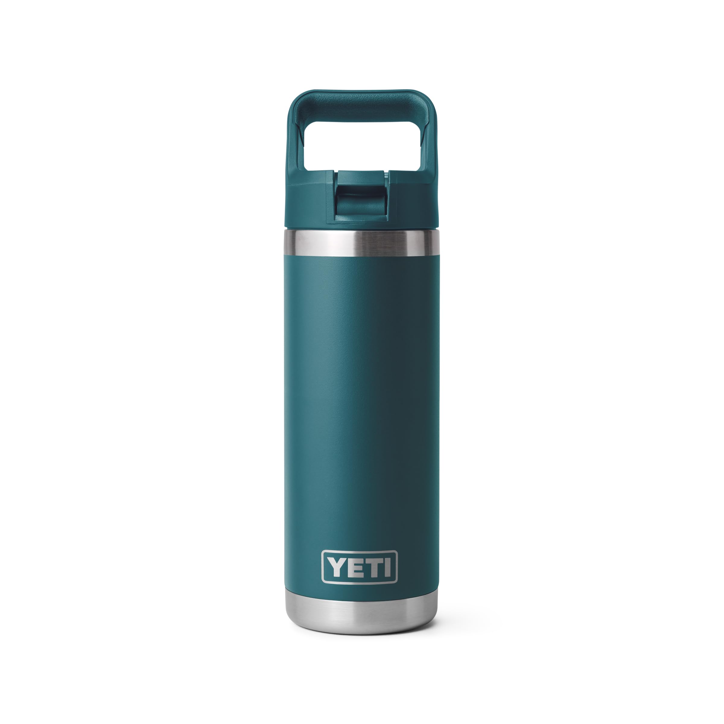 YETI Rambler - Botella de acero inoxidable aislada al vacío de 532 ml (18 oz), con tapa de pajita a juego, verde azulado agave