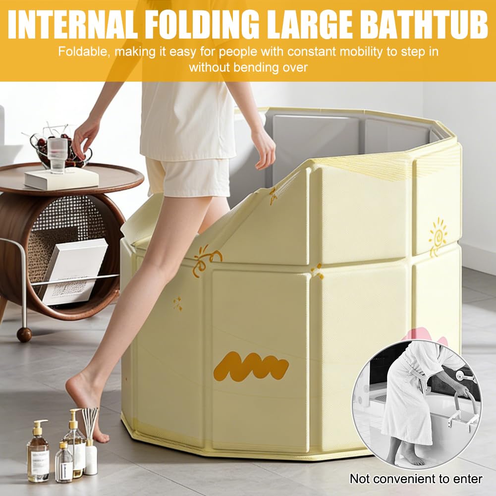 Vasca da bagno pieghevole 70×70 cm per adulti e bambini, vasca da bagno portatile con doppio scarico per doccia e SPA all'aperto, vasca indipendente per bagno di ghiaccio e acqua calda, vasca da bagno