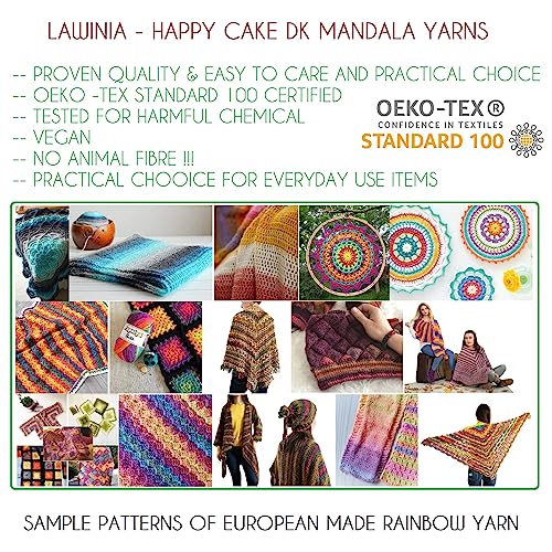LAWINIA Happy Cake Premium Rainbow Yarn DK, Pack of 3 Each 150g, 530m Cake DK Knitting Yarn - Image 2
