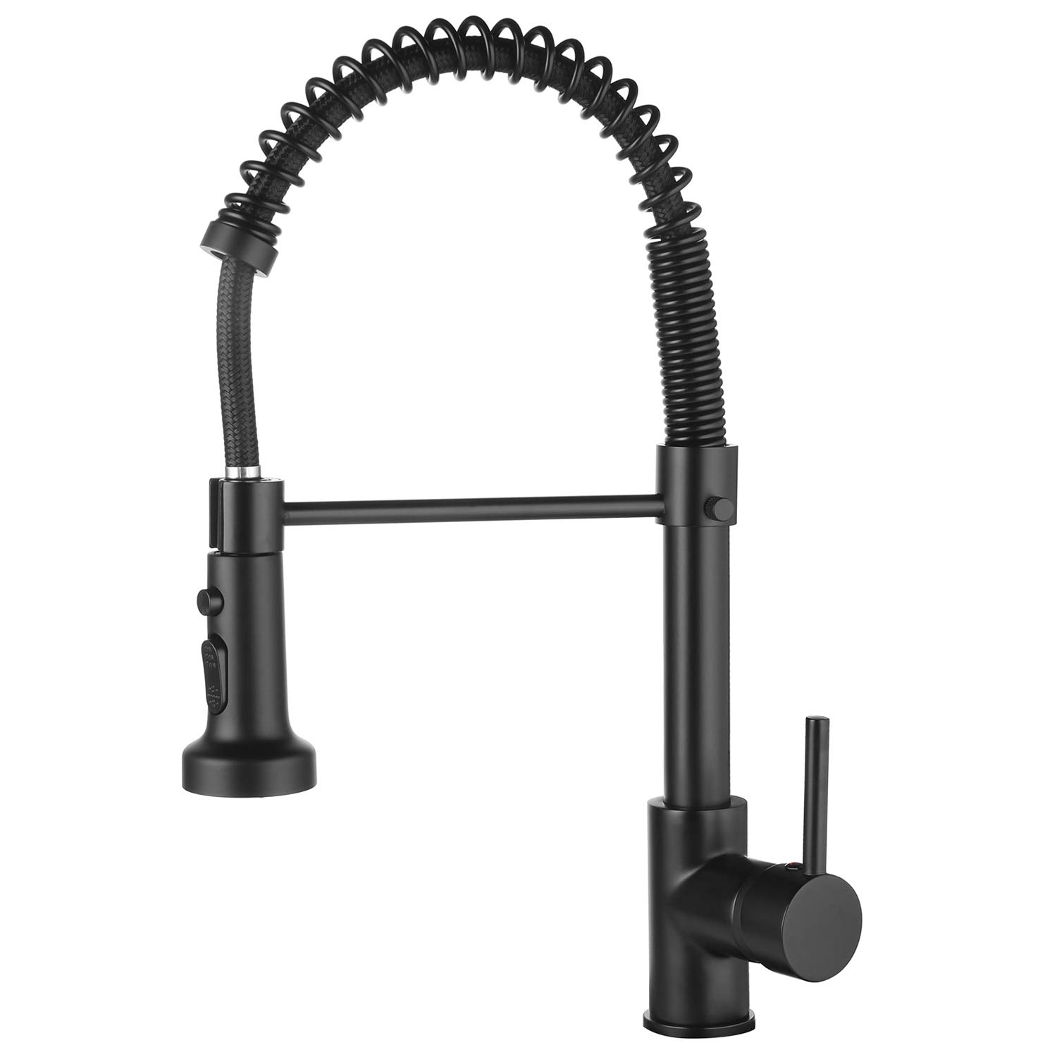 Buy Ntipox Matte Black Kitchen Faucet with Pull Down Sprayer Solid Brass Single Handle Single