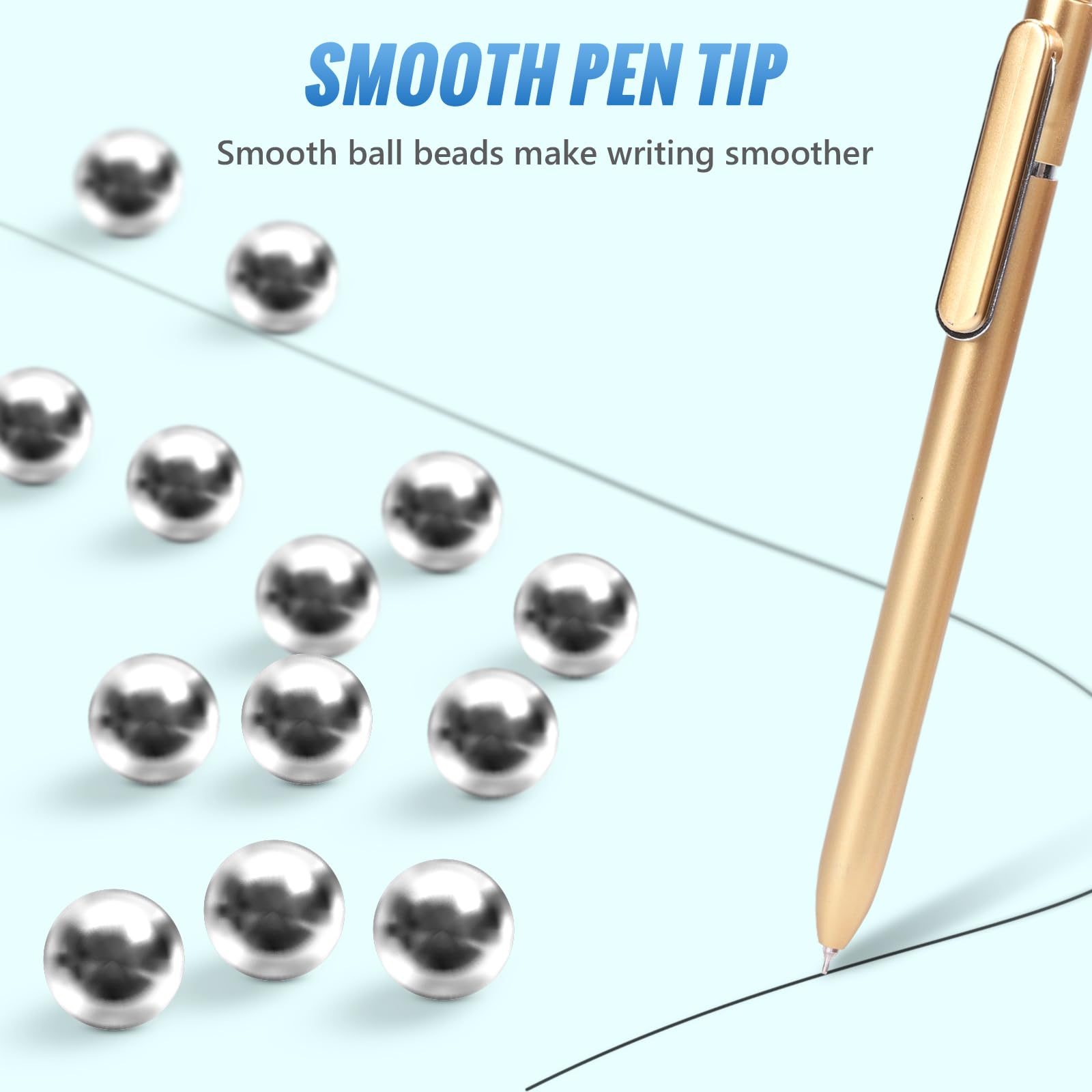 Paquete de 12 bolígrafos retráctiles, bolígrafos de tinta negra de 0.5 mm, bolígrafos dorados de metal para una escritura suave, suministros escolares de oficina con clip de bolsillo, caja