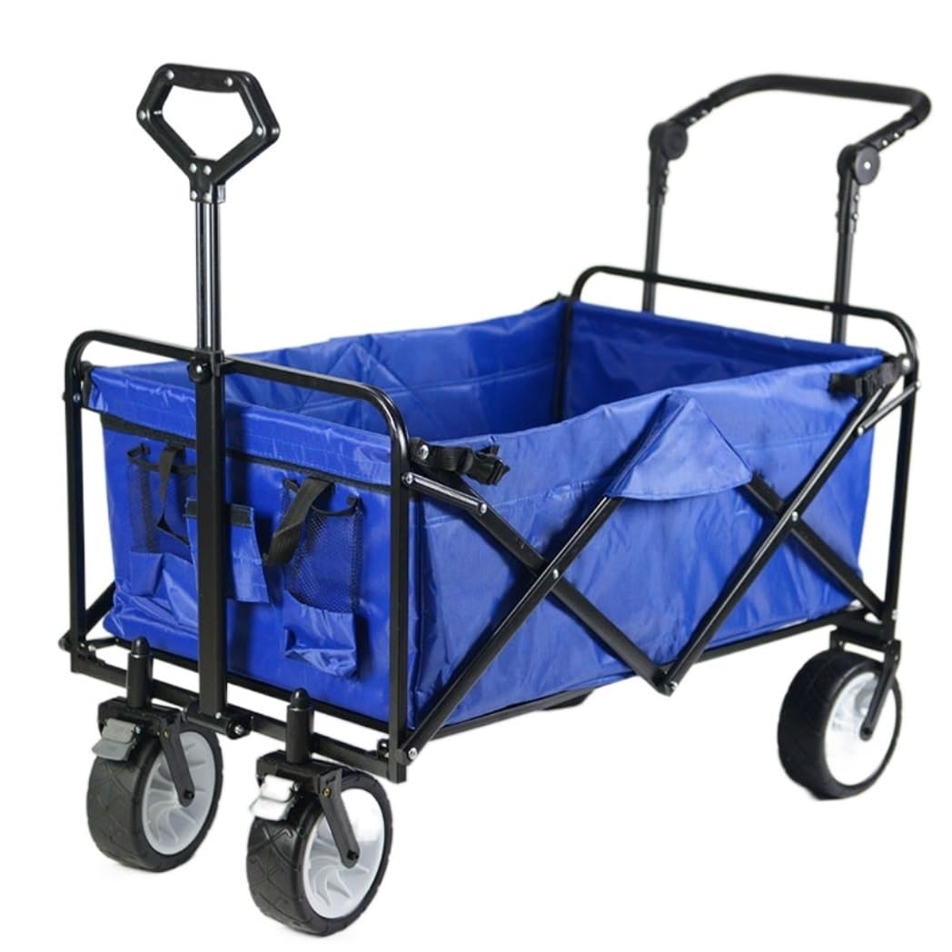Jardin Wagon Utilitaire Pliant Extérieur Chariot De Jardin Camping Pliable sur Roues À Main Robuste Chariot(D)