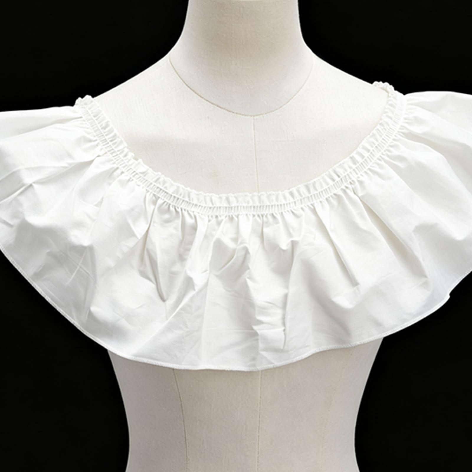 Photo 1 of MAYJOYDIY White Cotton Pleated Ribbon - 5.5in Wide, 3yd Length