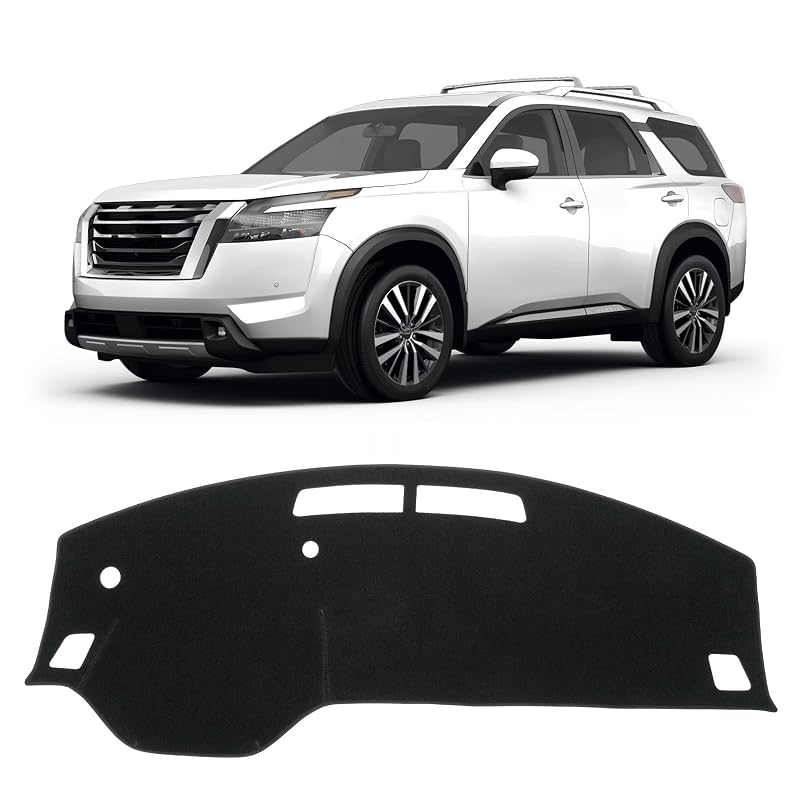 Capa para Painel KUST para Nissan Pathfinder 2022–2026, Ajuste Sob Medida, Antiderrapante, Sem HUD, Preta