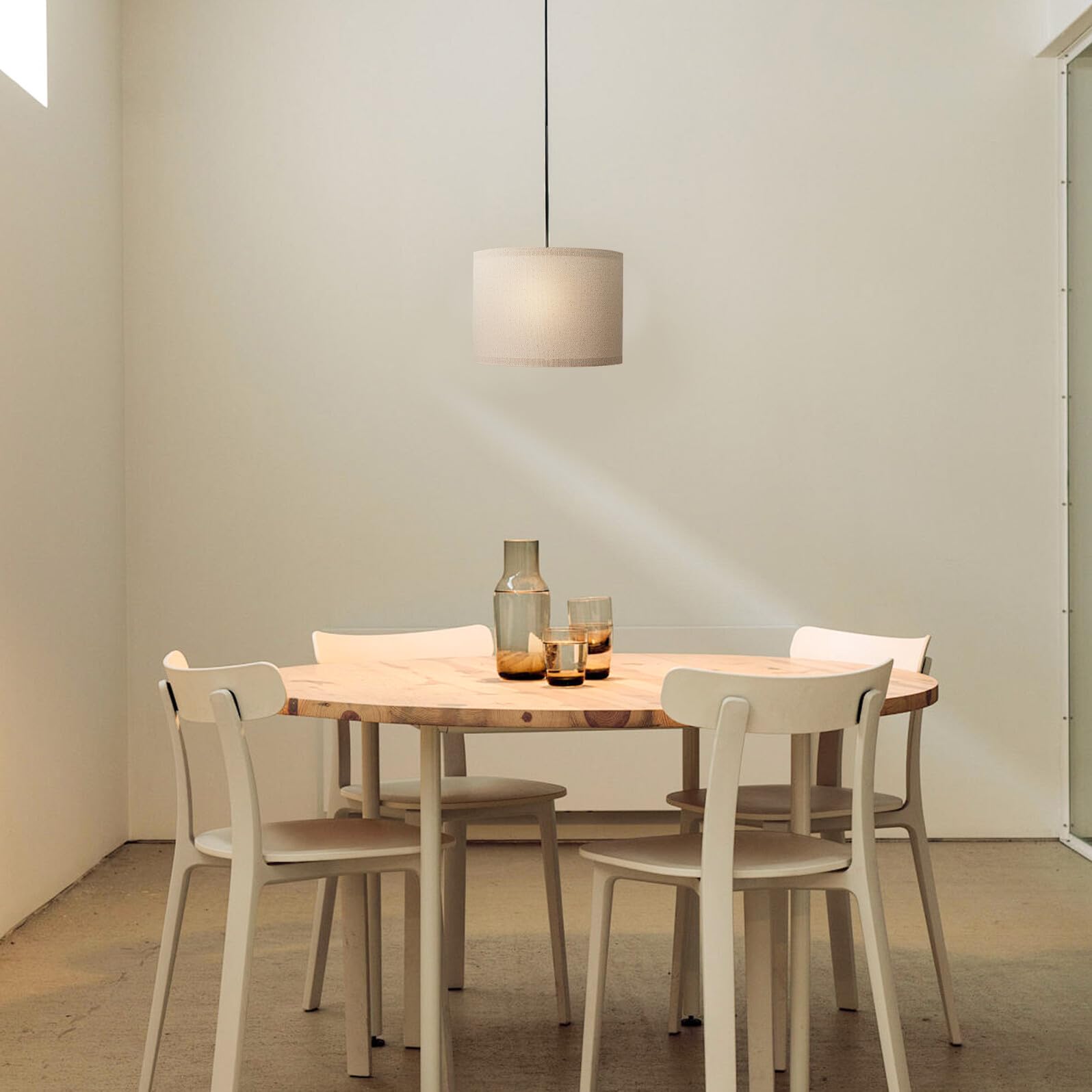 Paralume Grande 50 Cm in Lino Beige per Lampada da Tavolo e Lampada da Terra, Design Staccabile Unico Attacco E27, per Ufficio e Camera da Letto