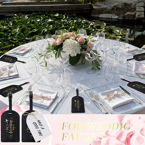 Image of Amylove Bulk Luggage Tags Wedding Favors Adventure Begins Luggage Tags for Guests Travel Tag for Suitcase Bridal Gift 24 Pack