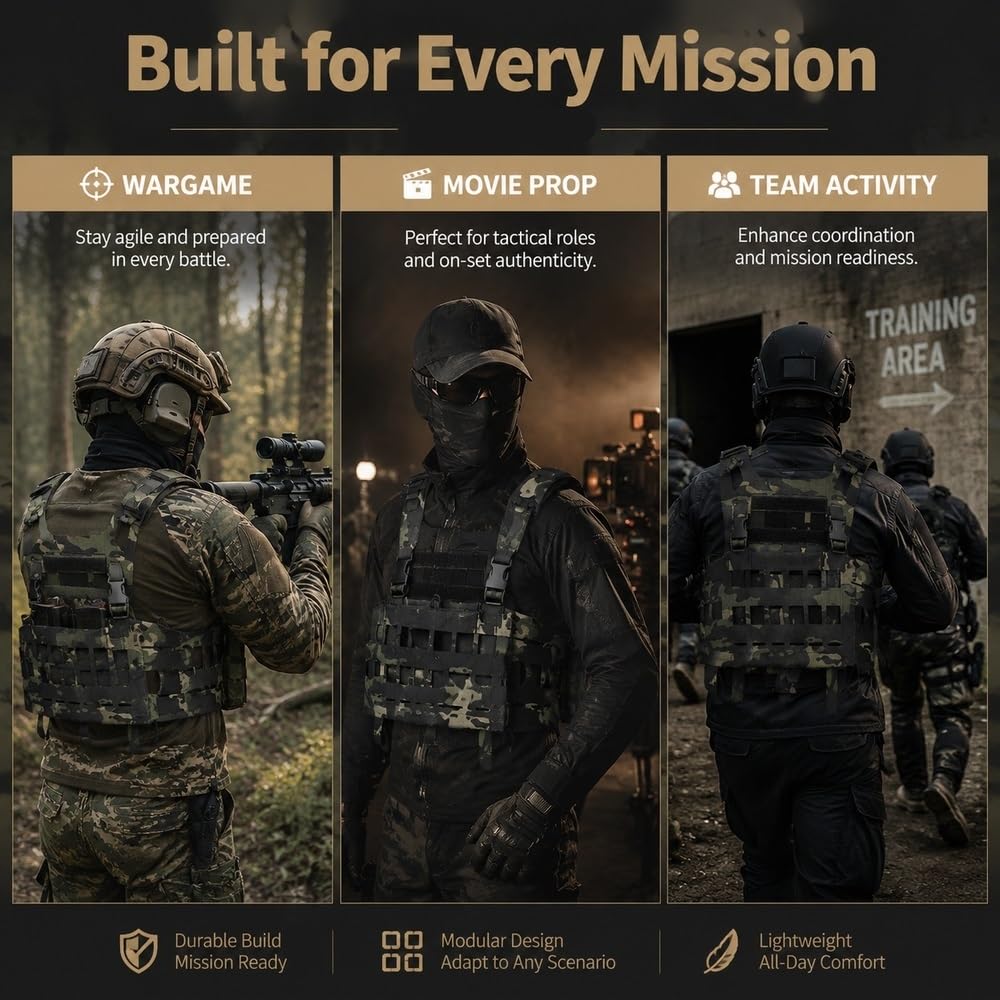 Lekka Kamizelka Taktyczna SPC MOLLE Z Szybką Klamrą TPU Nylon Do Gier Zespołowych