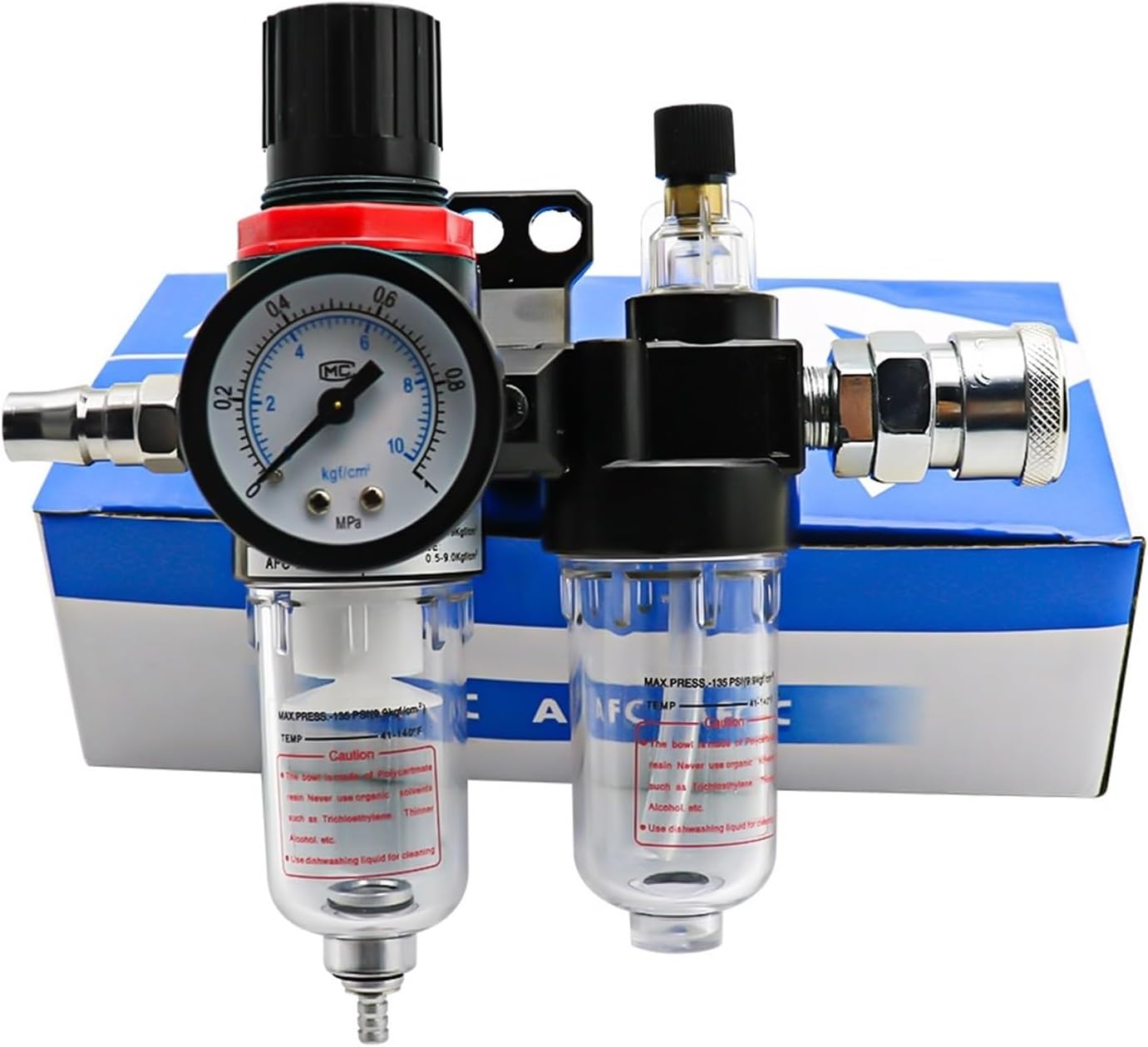 AFC2000 AFR2000 + AL2000 G1/4 air compressor oil and water separator air filter is used to reduce the pressure valve regulator (Color : PC 6mm Fitting)