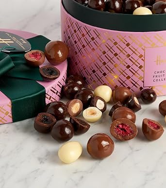 Harrods Chocolate Fruit and Nut Collection, Premium Gift Box with Gold Pattern, 850g