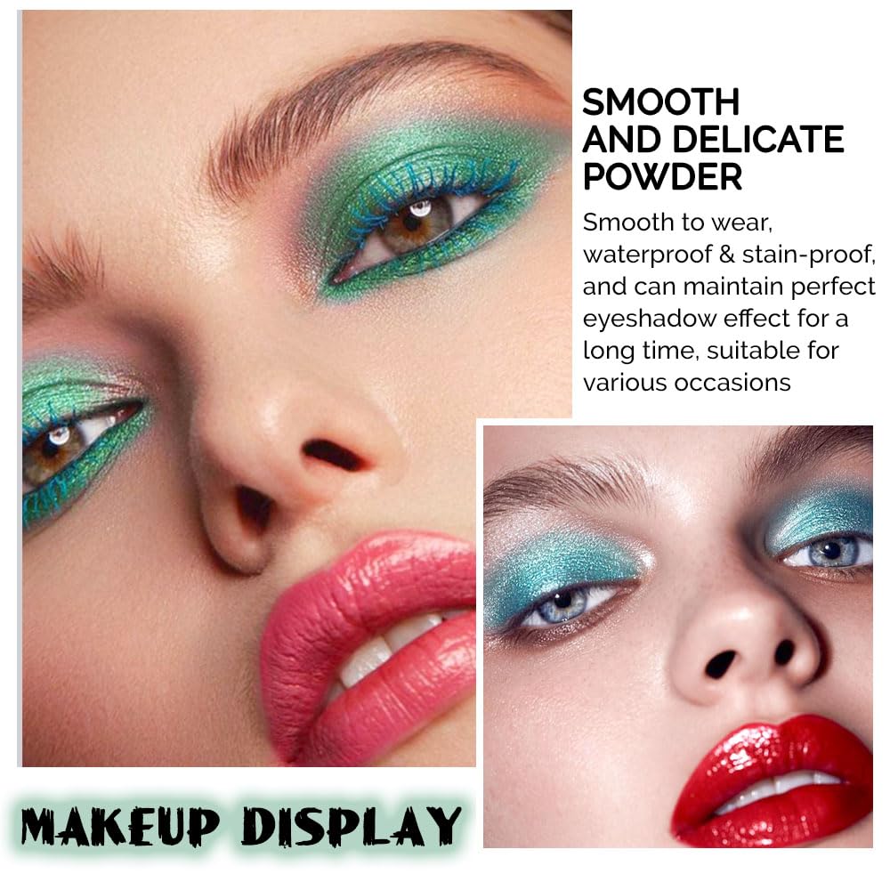 AMY'S DIARY Matte Shimmer Light Deep Green Eye Shadow Palette Makeup,Teal Eyeshadow Long Lasting Waterproof Cruelty-Free, 9 Blendable Shades in Smooth Finishes with Gorgeous Pearls for Girls (Green)