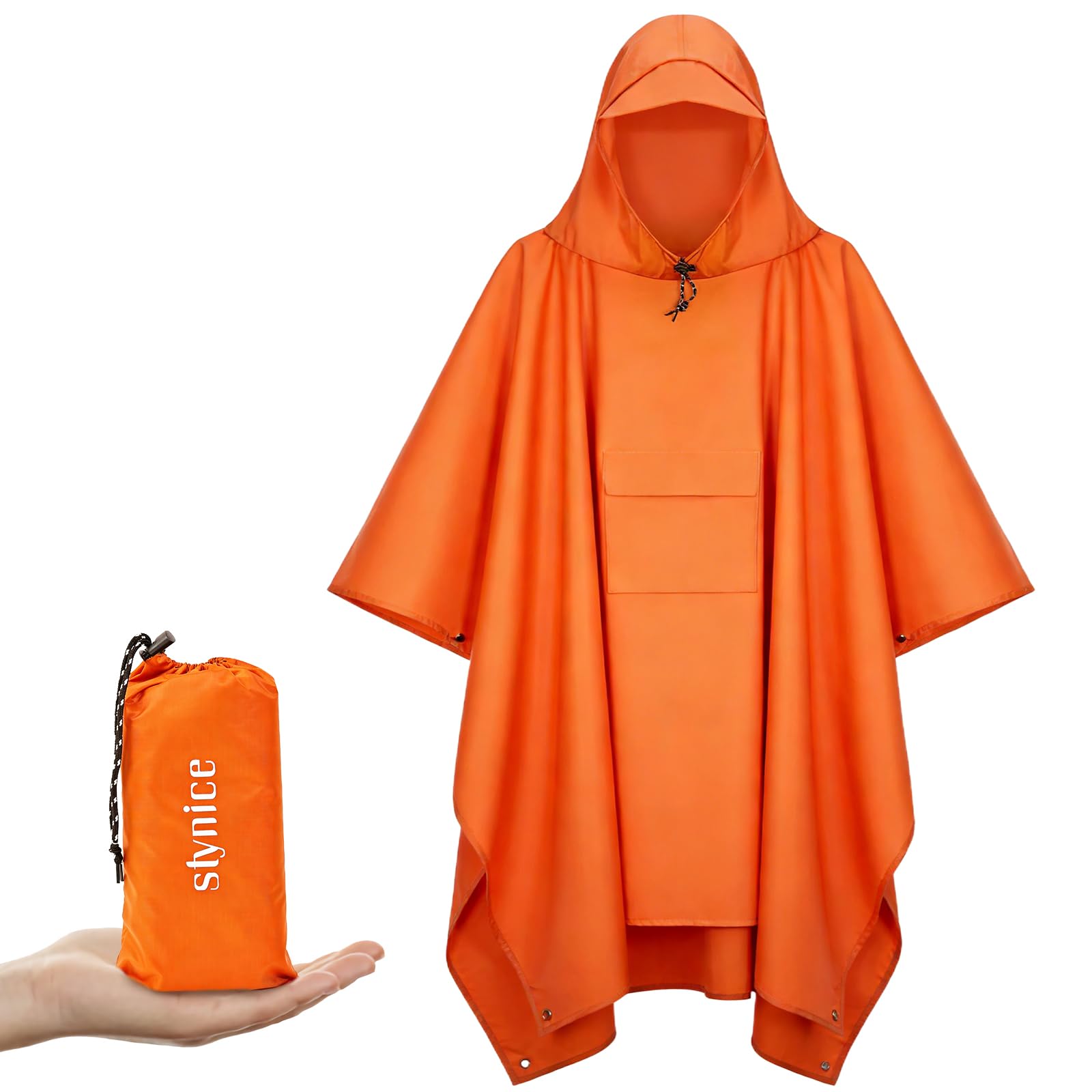 Regenponcho Herren Damen Wasserdicht Regencape für Outdoor Wandern Festival | Vielseitiger 3-in-1 Regenmantel mit Kapuze, Ultraleicht & Atmungsaktiv, Leicht Regenjacke für Wandern Camping Festival Reisen
