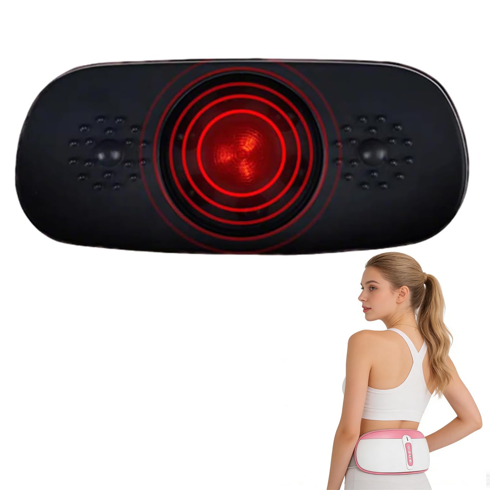 Cinturón Eléctrico para Adelgazar Cintura, Máquina Inalámbrica para Eliminar Grasa, 4 Ajustes De Vibración, Calefacción por Infrarrojos, Masajeador De Brazos Abdominales, para Bajar De Peso