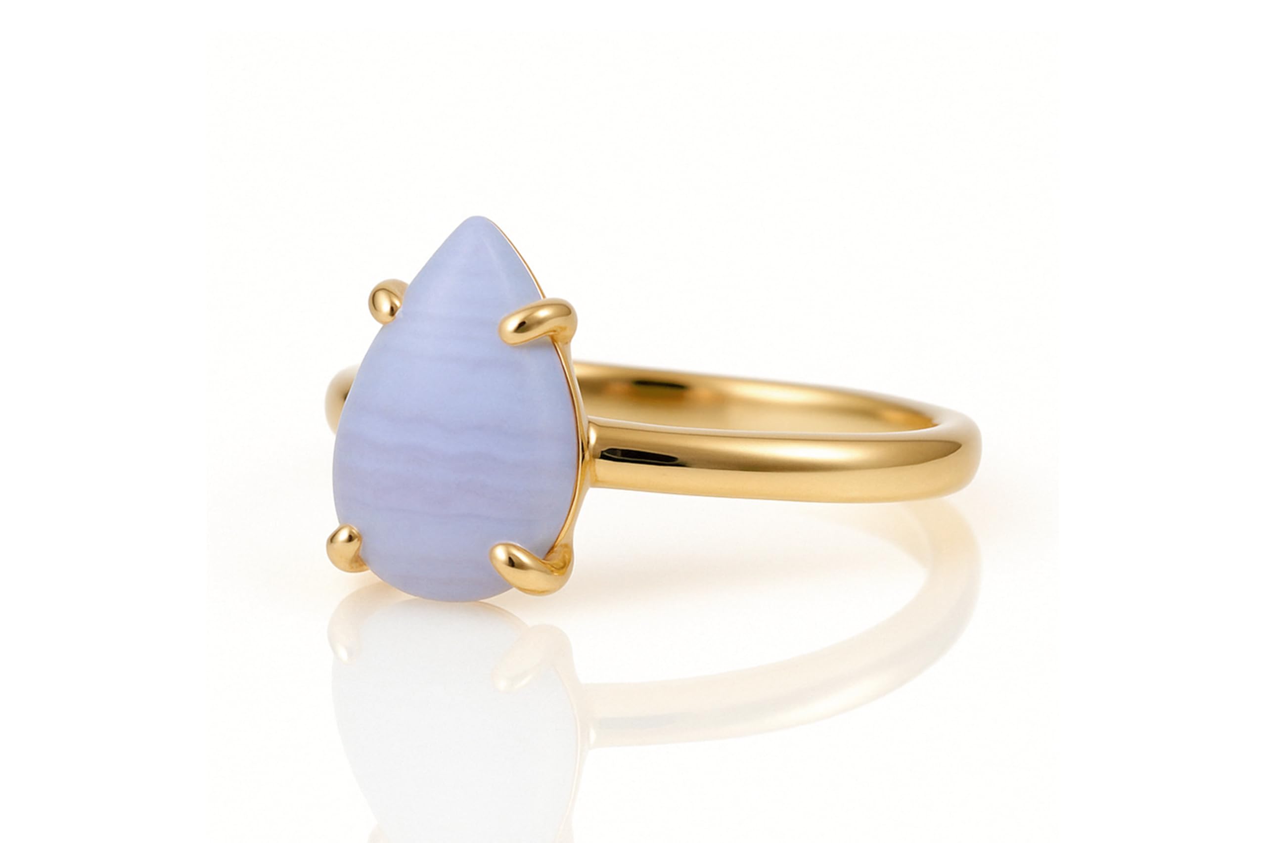 Versátil Anillo de Piedra de Ágata de Encaje Azul - Adorables Anillos de Moda para Mujeres - Joyas hechas a mano personalizables - Anillo de Compromiso Único, Anillo de Promesa, Anillo de Regalo