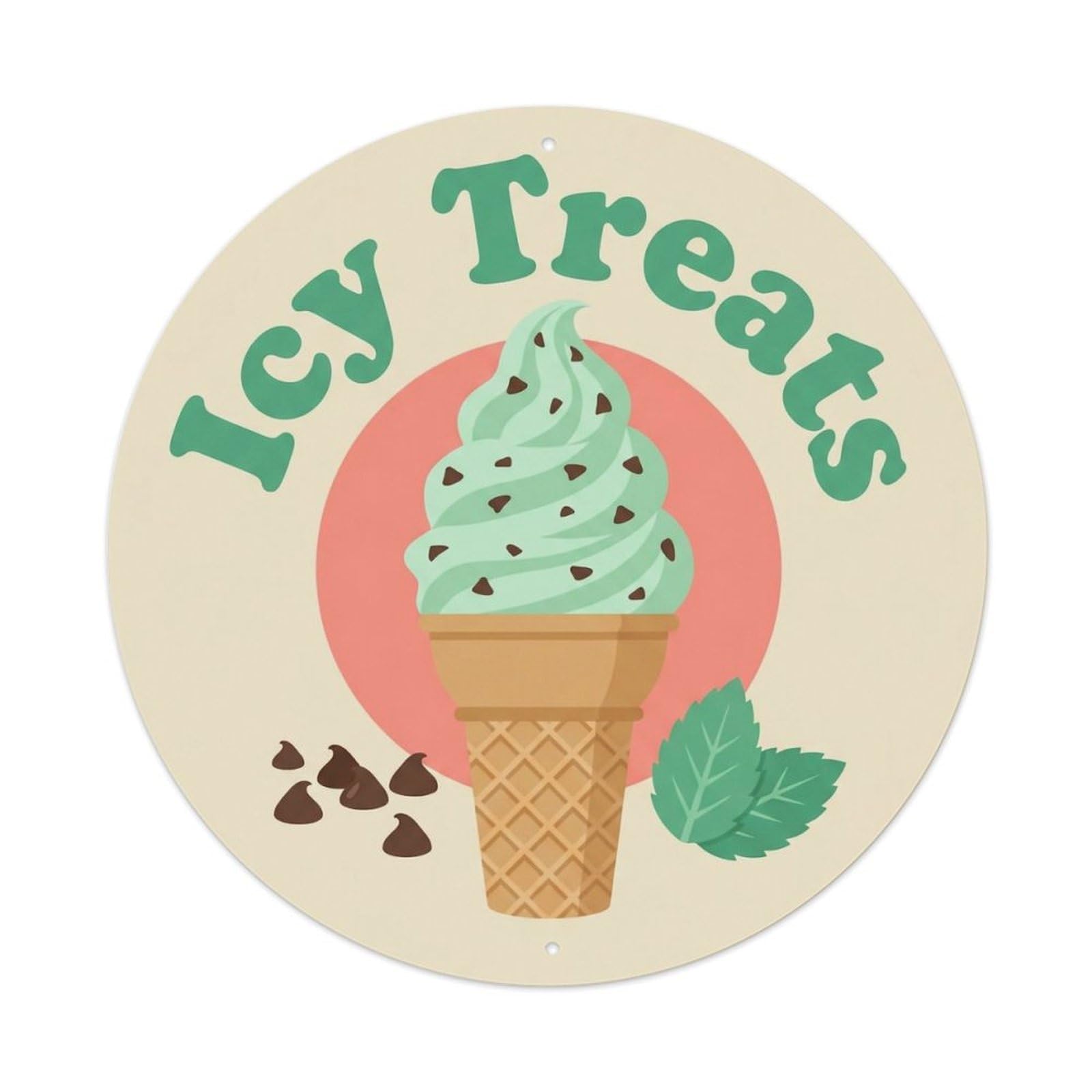 Icy Treats Vintage Decor Metal Tin Sign
