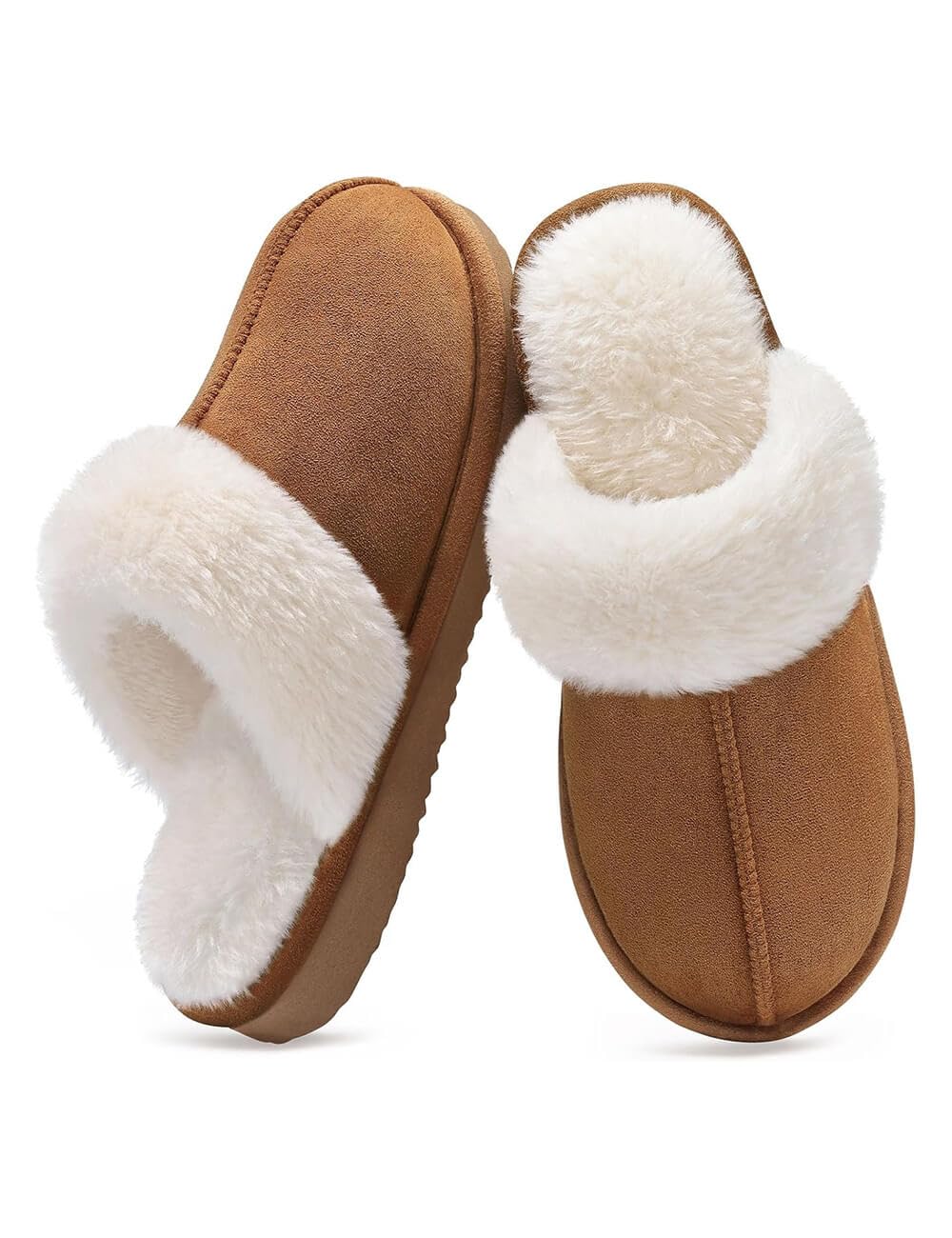 HeSaYep Womens Comfy Foam Slippers Fuzzy Winter Indoor House Shoes Outdoor Outfits