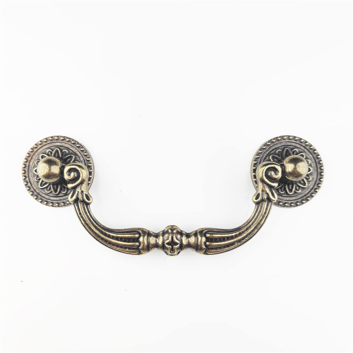 Wenran Bronze,Gold 2.5" 3.78" Droop Bail Pulls Handles Dresser Pull Swing Antique Gold Brass Kitchen Cabinet Pull Handle 64Mm 96Mm (3.75" Hole Center,Bronze)