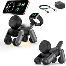 3 in 1 Wireless Charging Station for Smartphones, Smartwatches & Earbuds | Foldable Magnetic Wireless Charger Stand with N...