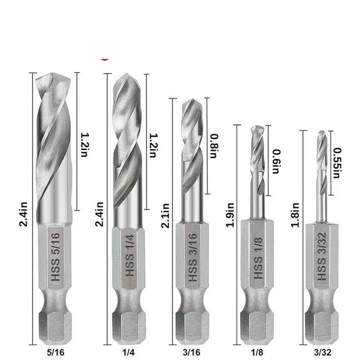 Woodworking Stubby Drill Bits Set Quick Change Tools (Color : Set B(6PCS))