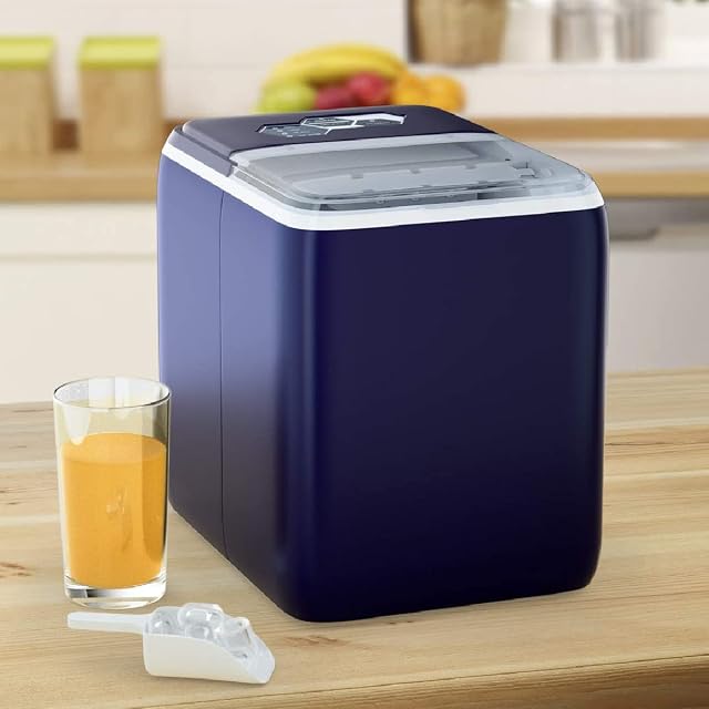 TANGZON Ice Maker, 12 Ice Cubes Ready in 8.5 Mins, 20KG/24H 2L Counter Top Ice Making Machine with Self-Cleaning Function, Control Panel, Scoop and Basket (Blue)