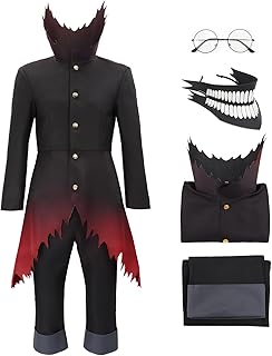 Anime Men Cosplay Costume Adult Tuxedo Suit Uniform Jacket Coat Pants Glasses Mask Outfits for Halloween Party