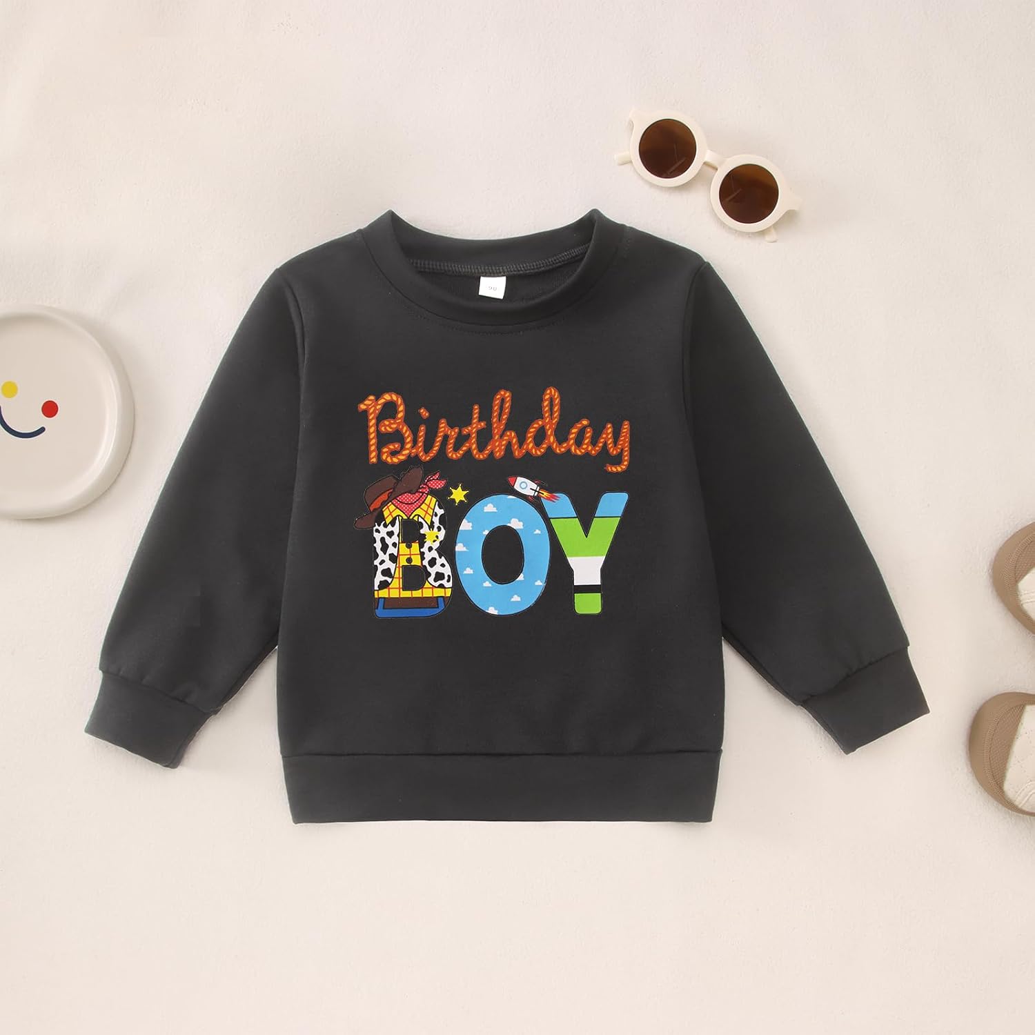 Birthday Boy Shirt Cartoon Graphic Birthday Sweatshirt Toddler Baby Boys Bday Party Outfit Long Sleeve Pullover Top - Image 5