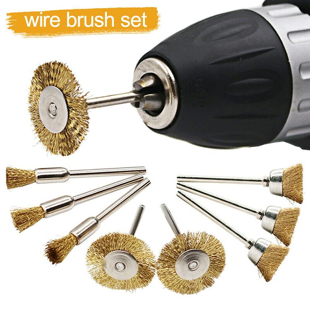 Szczotka druciana T-Shaped Brass Wire Brushes, for Drills Set,15pcs 15mm Pencil Cup Rotary Tool for Metal Removal Polishing Weld