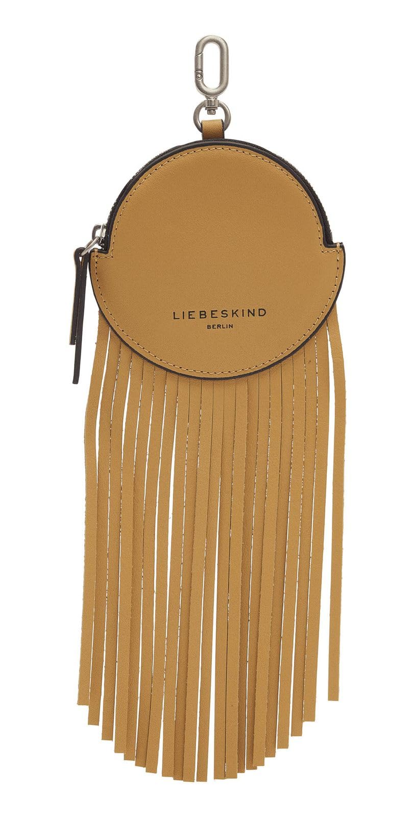Liebeskind Damen Francis Pendant Taschenanhänger – Leder Mit Fransen, Schwarz