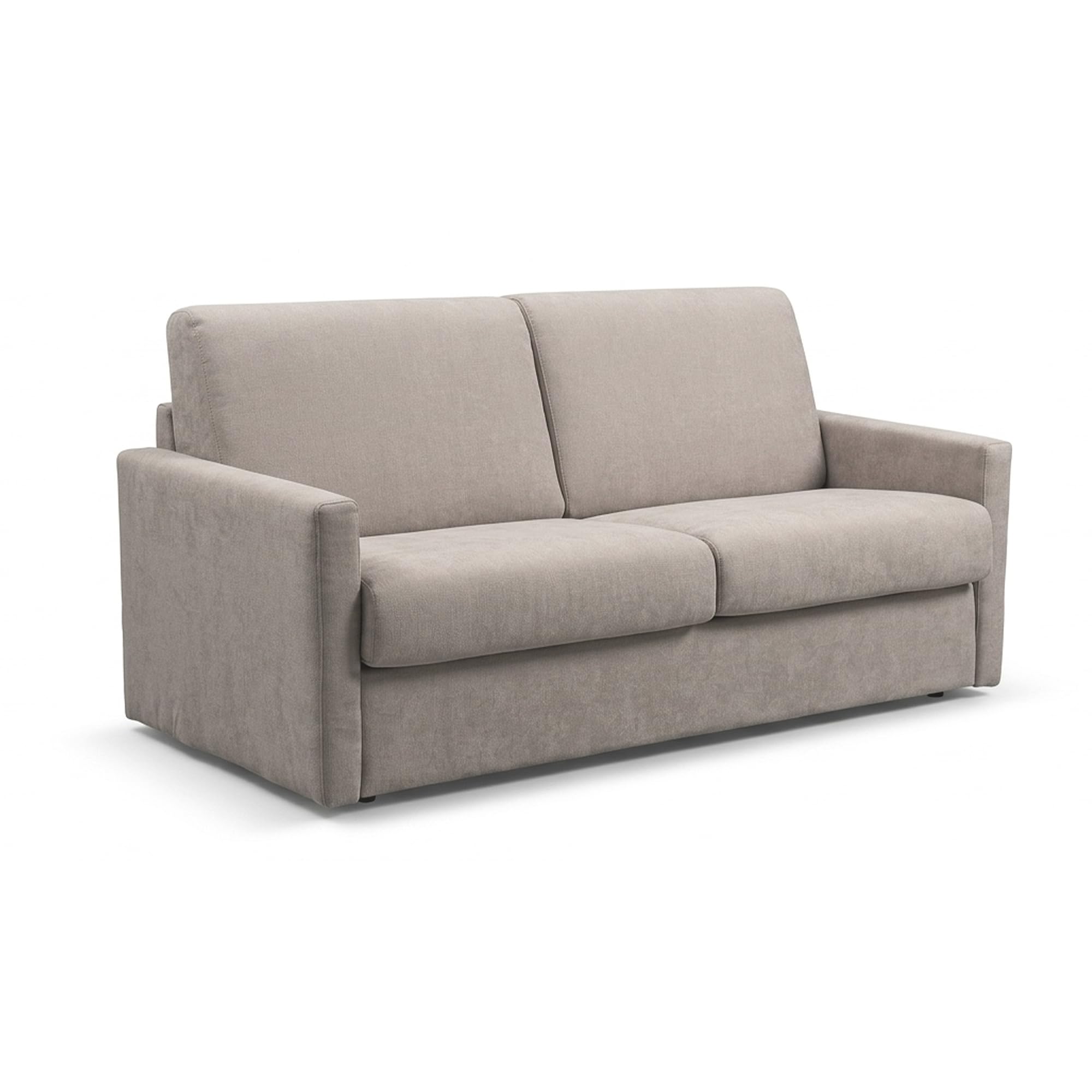 POLTRONE ITALIA Divano Letto Trasformabile 3 Posti Jazz Materasso matrimoniale H13 cm 140x195 Sfoderabile tessuto antimacchia Beige Made in Italy