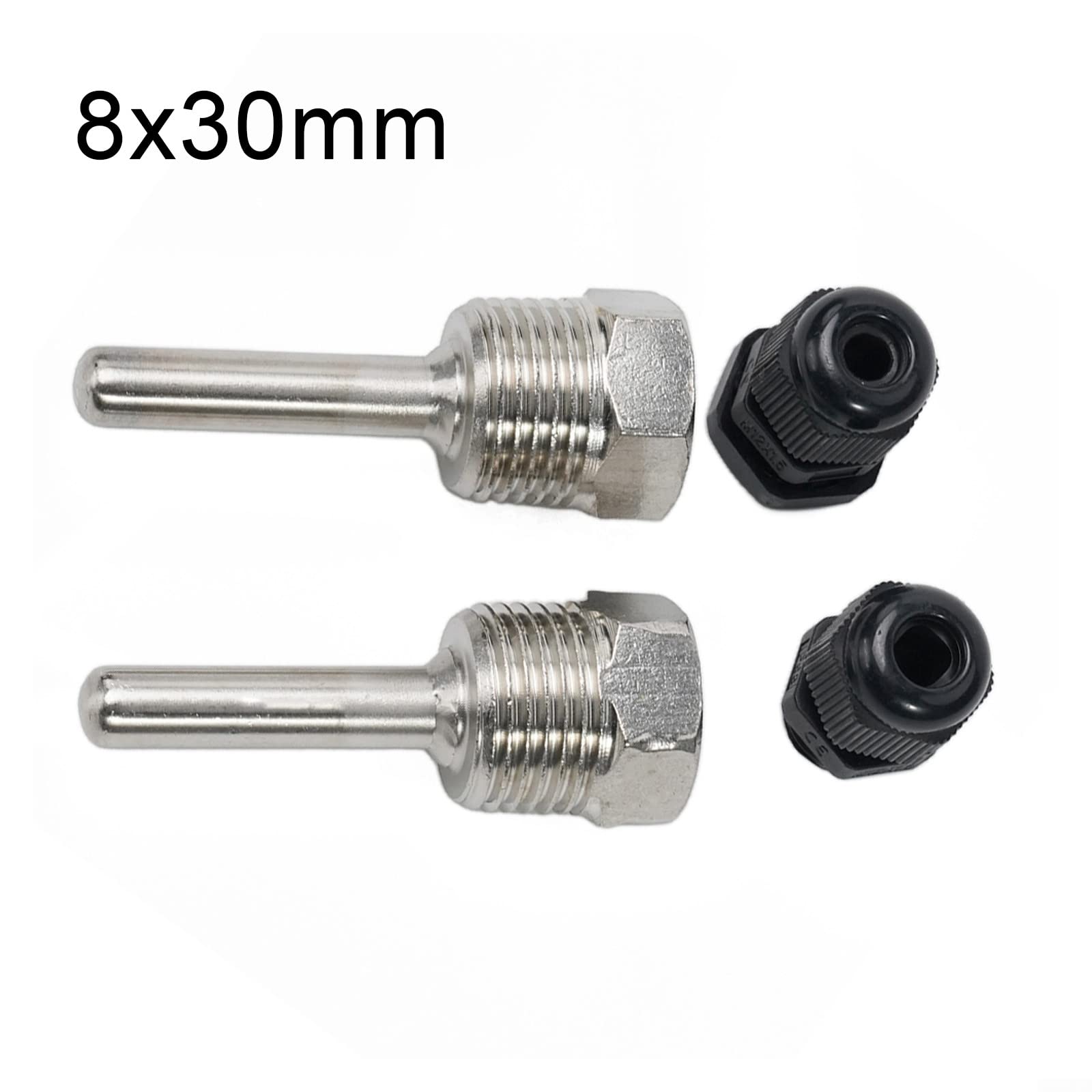 HpLive Thermowell G 1/2″ – 2 Stück, Edelstahl Tauchhülse Für Temperatursensoren, 8×30 Mm