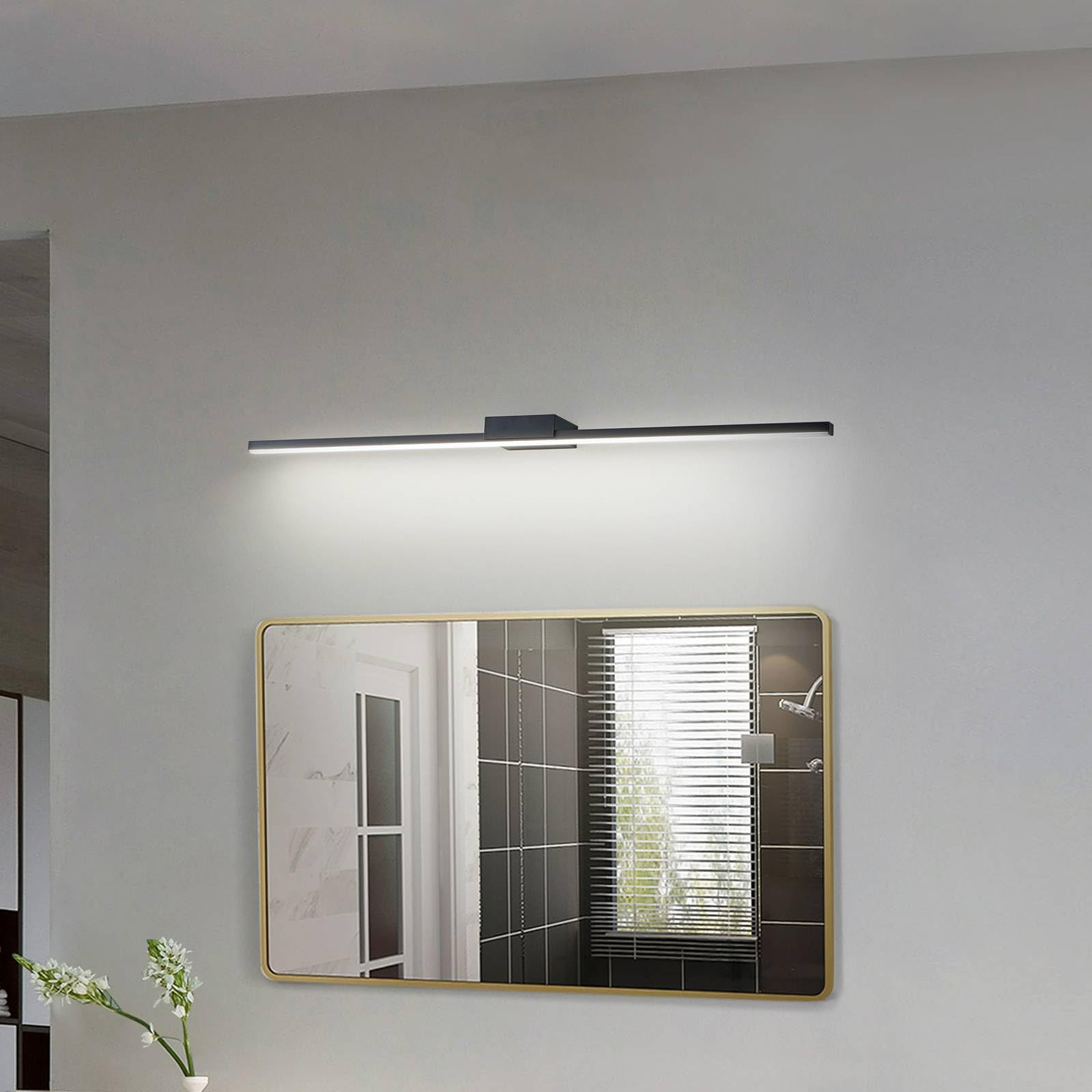 Lucande LED Wandleuchte, Wandlampe Bad Kivana (spritzwassergeschützt (Modern) in Schwarz aus Aluminium (1 flammig) - Wandleuchten Spiegelleuchte Badezimmer Wandbeleuchtung Badezimmerleuchte