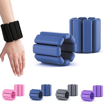 Ankle Weights, Wrist Weights, Set of 2, Adjustable Weights, Training Weights, Washable, Hand Weights, 7 Colors, Exercise, Walking, Running, Yoga, Home Fitness
