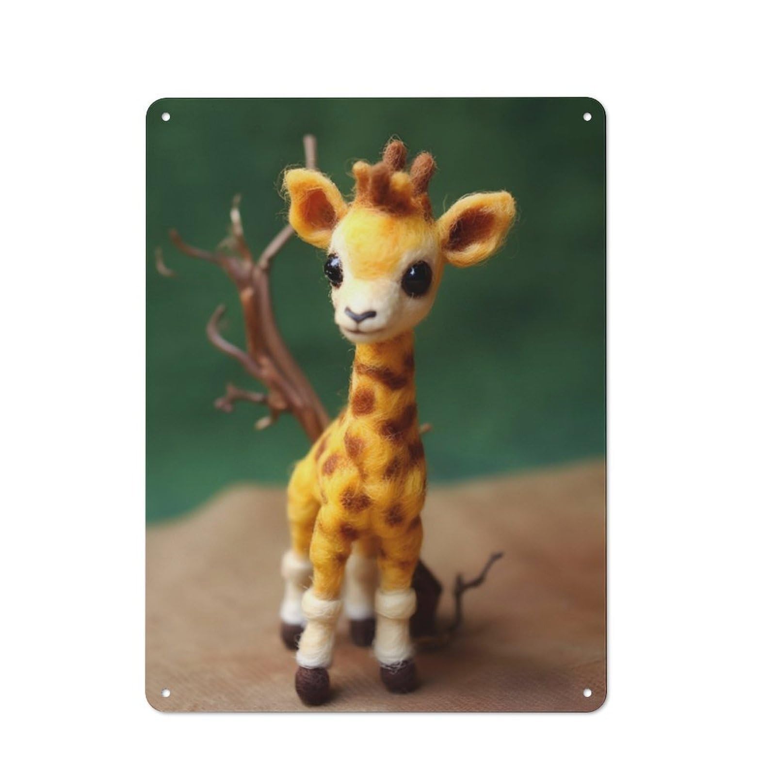 Junmoney Cute African Baby Giraffe Tin Wall Plaque 40X30cm With For Garage Or Workshop, For An Autumn Wall Display In Garage And Workshop