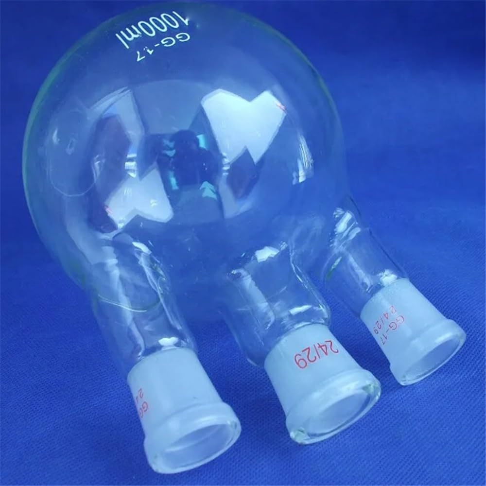 Kolba z trzema ustami 1000 ml 24/29 z krótką szyjką i standardowym matowym ustem Sprzęt laboratoryjny