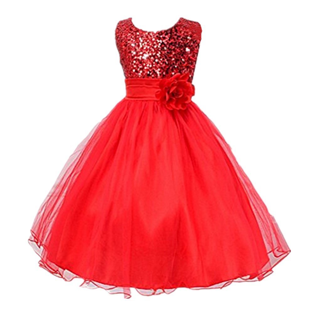 DreamHigh Flower Girl Dress – Ruffles Lace Bow Waist Dress For Weddings & Special Occasions - View #4