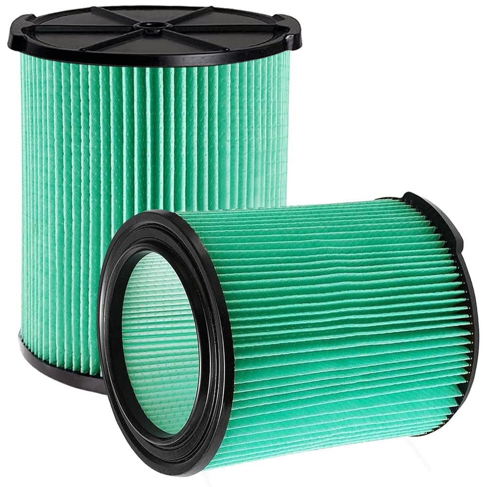 2 Pack VF6000 97457 5-Layer Pleated Replacement Filter for Ridgid 5-20 Gallon Wet Dry Vacuums WD5500 WD0671 WD6425 WD7000 WD1280 WD1851 WD1680,Fit for Husky 6-9 Gallon Vacs
