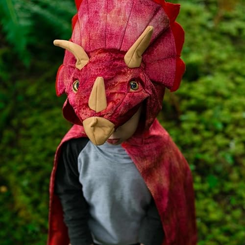 Miniatura 4 de Great Pretenders Triceratops - Capa con capucha, 56775, disfraz de dinosaurio para niños, disfraz de Triceratops para niños
