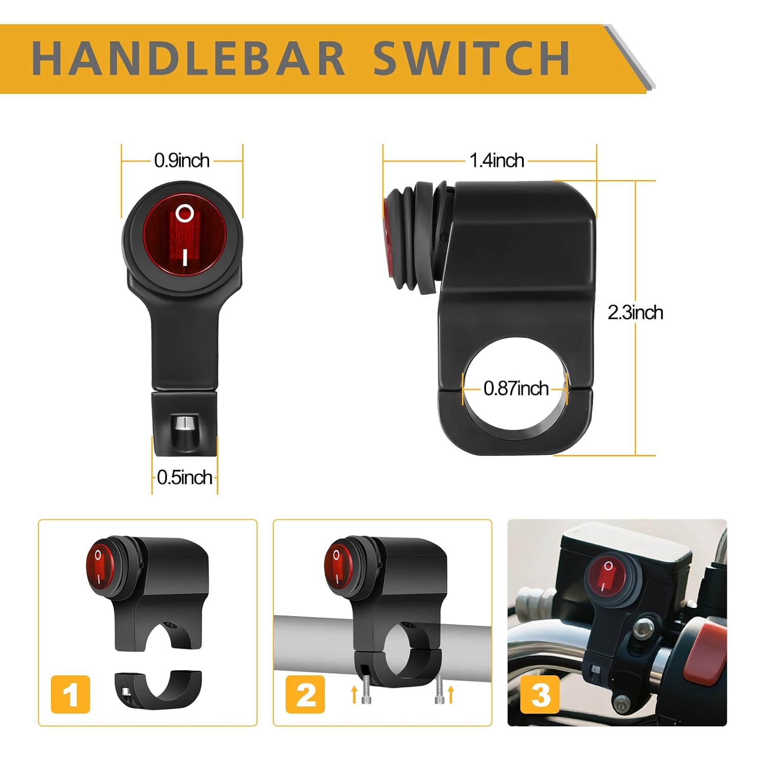 Light Bar Wiring Harness Kit with Motorcycle Handlebar Switch, Rfroad Lighting 12V 40A Relay Fuse Wire Harness 1 Lead for LED Light bar Auxiliary Lights Motorcycle ATV Dirt Bike