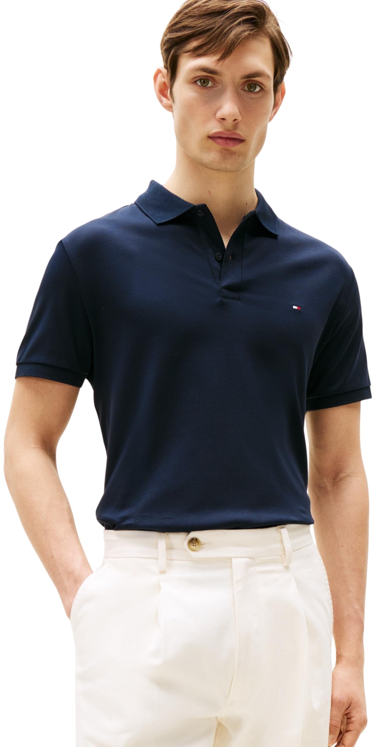 Tommy Hilfiger Men's Navy Regular Fit Polo Shirt - Desert Sky - L