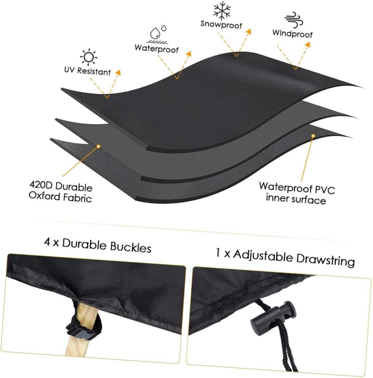 Oxford Cloth Outdoor Furniture Cover Patio Couch Table Protector Heavy Duty for Rattan and Garden Furniture