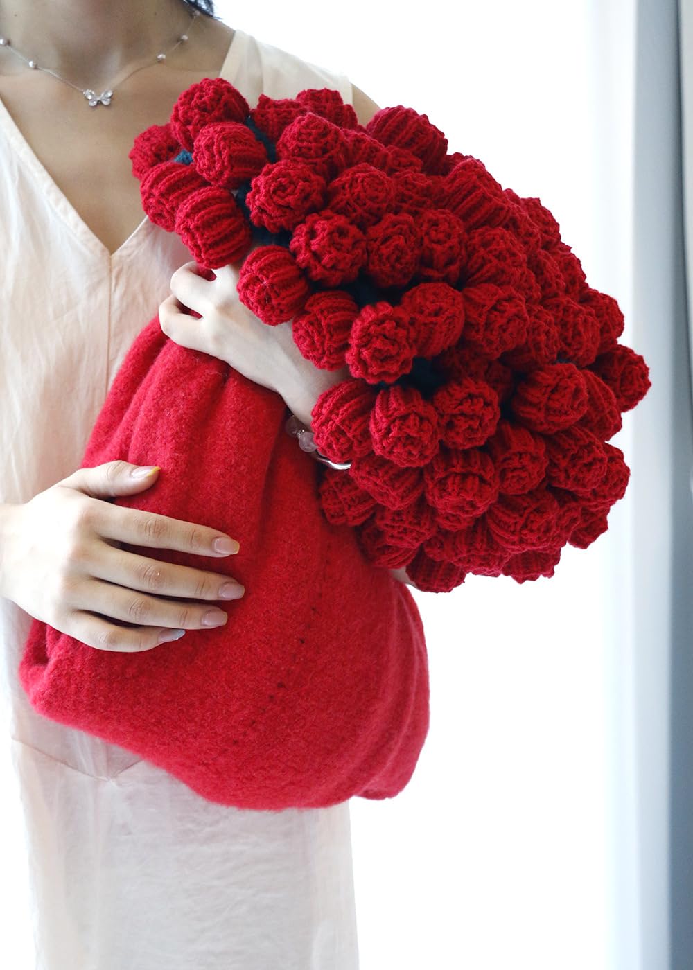 バラ 花束ブランケット フラワーブーケ グラデーションピンク ハンドメイド バラ 花束ブランケット フラワーブーケ グラデーションピンク