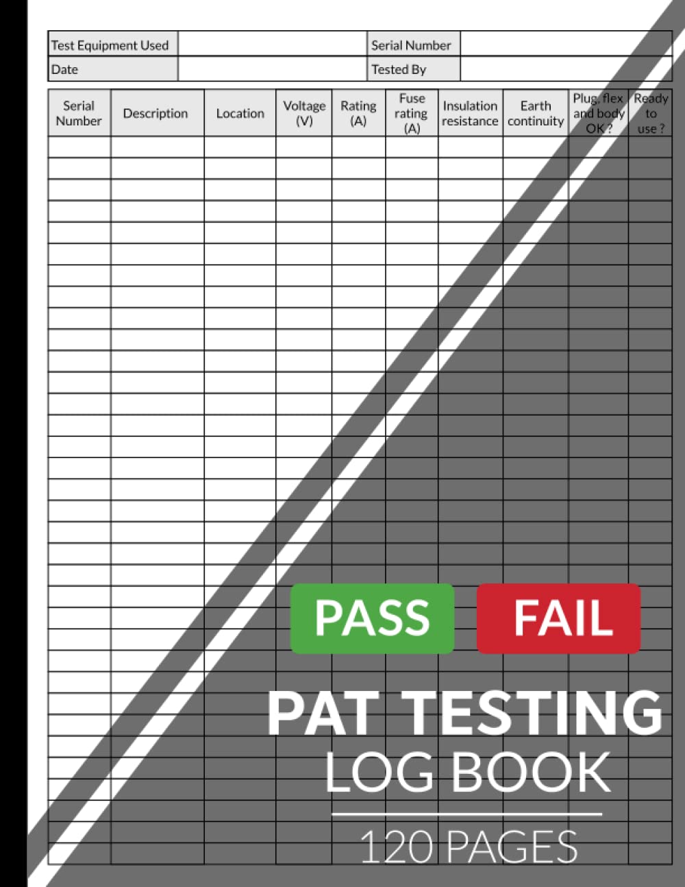 Pat Testing Log Book Portable Appliance Test Register (Equipment for PAT Tester)