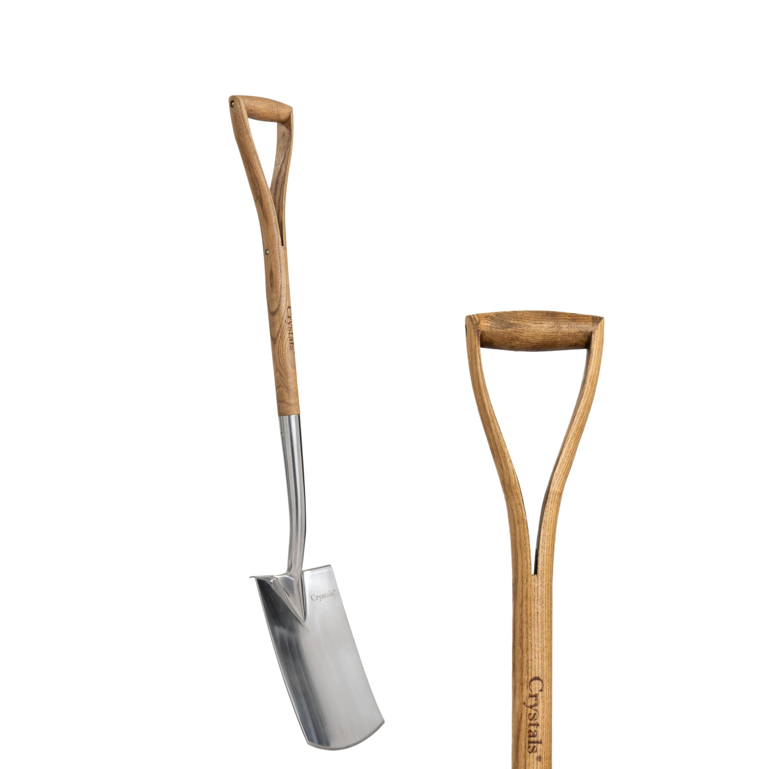 Crystals Garden Spade – Heavy Duty Steel Shovel Digging Hand Tool with Comfortable Handle, Rust-Resistant & Durable Hand Spade & Long Life-Strong, Snow Clearing, Lawn & Gardening (102cm Garden Shovel)