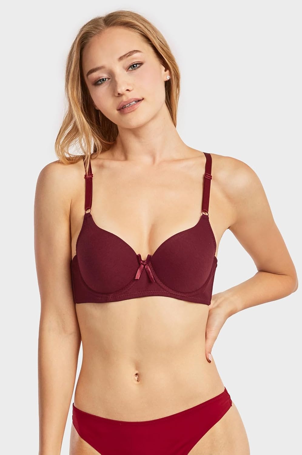 Womens 6 Pack of Everyday Plain, Lace, Wireless Bra (4207P5, 36A)