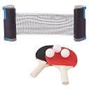 ShopCentre Portable Table Tennis Set with Retractable Net, 2 Bats and 3 Balls, Indoor and Outdoor Play for Adults, Kids, All Ages gallery image