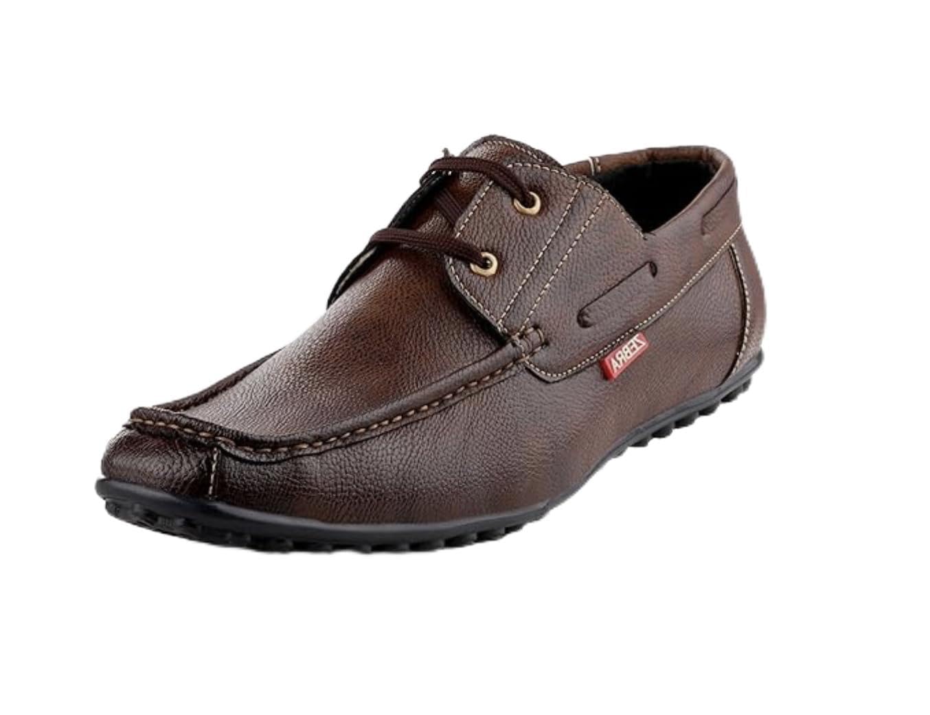 by Zebra Footwears, Tibet Men’s Casual Boat Brown Shoe.
