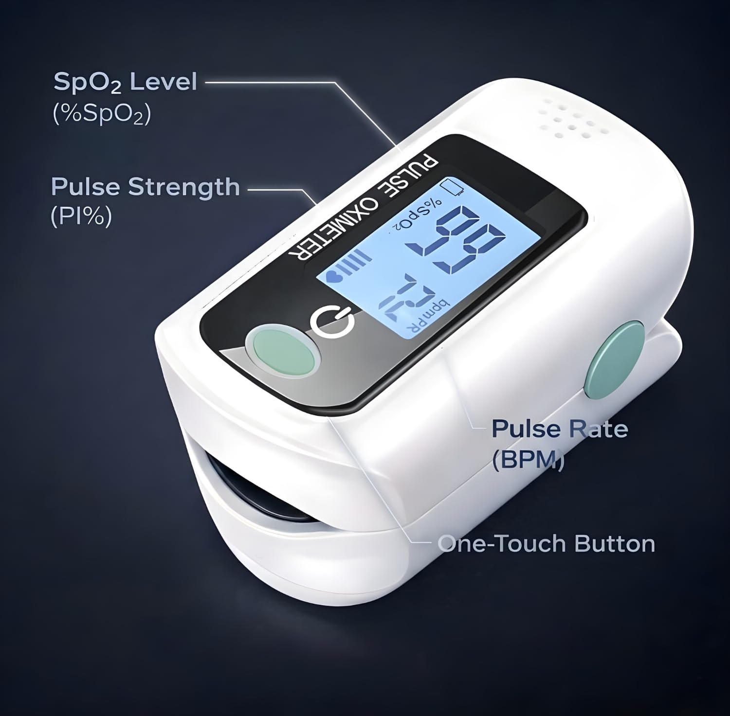 MCP M170 Fingertip advanced OLED Type fingertip Pulse Oximeter measures Oxygen Saturation, Pulse Rate (SpO2), Perfusion Index & Respiratory Rate with Battery (Black) 2