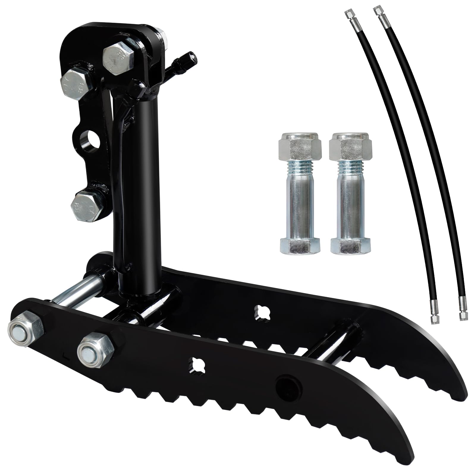 Hydraulic Thumb Clip for Mini Excavators, with 2*M14 Hoses and Screws, Small Digger Attachments fit Most of up to 2 tons