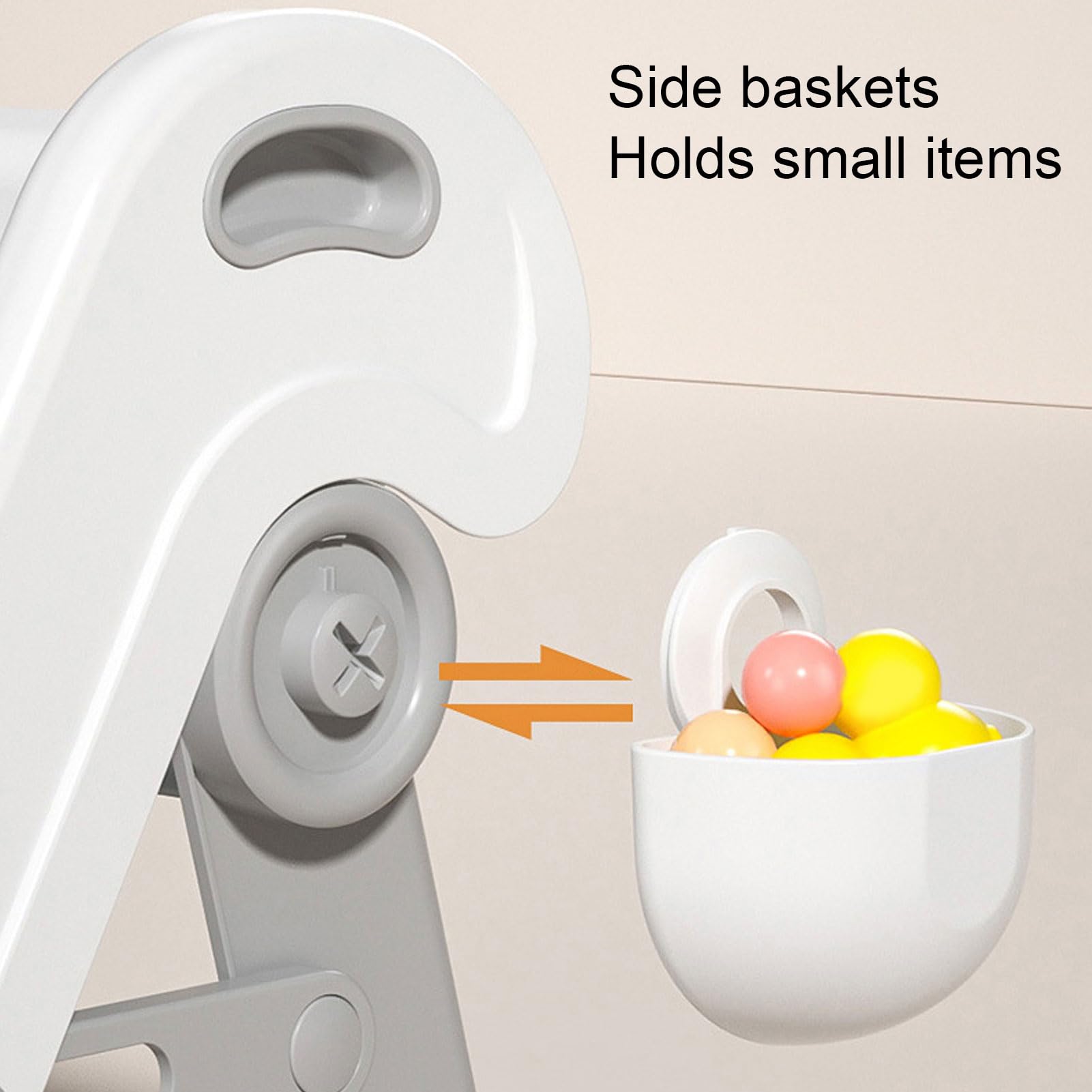 Sgabello pieghevole a 2 gradini, con superficie antiscivolo per l'addestramento del vasino, sgabello per riporre il bagno, materiale: plastica (bianco)