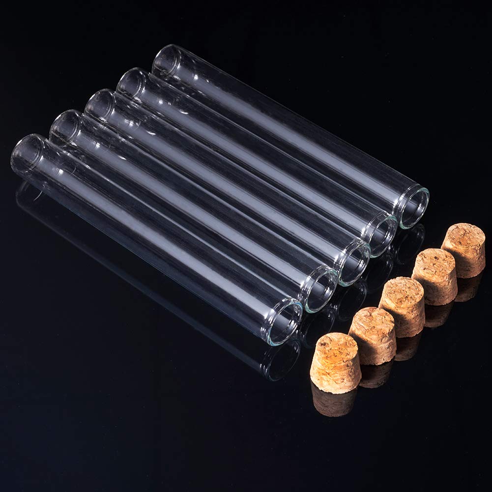 50 stuks reageerbuizen met kurk, 15 ml, kunststof reageerbuisjes